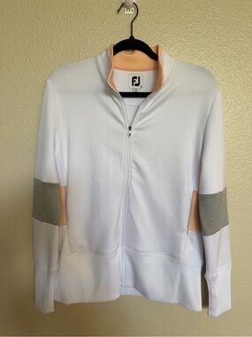 Footjoy 1916 Collection Full Zip Golf Jacket Women’s Small White Colorblock